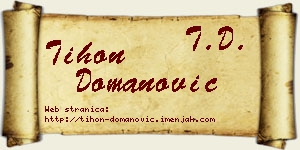 Tihon Domanović vizit kartica